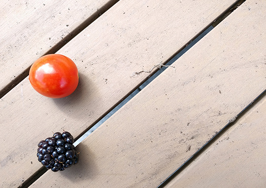 Tomate und Brombeere